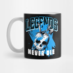 Legends Never Die Dark Powder Blue Mug